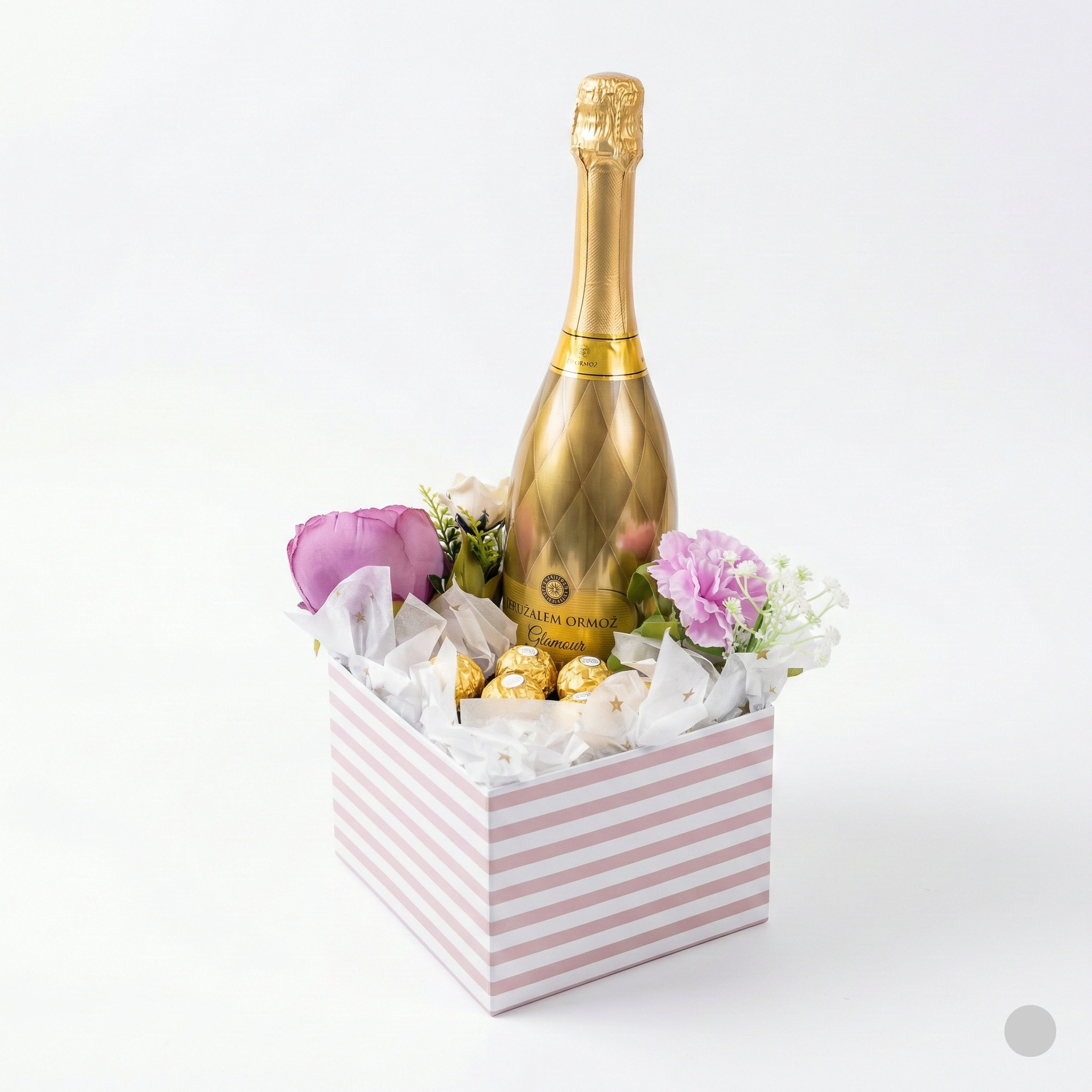 Darilna škatla s penino ter Ferrero Rocher