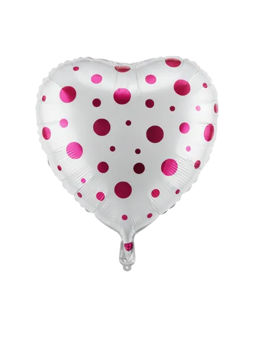 Folija Srce – Srce polka belo so rože